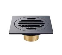 KRXSOBNV, Drain de Douche carré avec Grille de Couvercle Amovible, Ensemble de vidange de Sol Anti-colmatage et Anti-Odeur en Laiton avec Attrape-Cheveux ,Siphon de Sol
