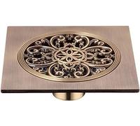 KRXSOBNV, Drain de Douche carré, Drain de Sol de Douche de Salle de Bains avec Grille à Motif Quadrato, Douche Amovible en Laiton Antique ,Siphon de Sol
