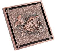 KRXSOBNV, Drain de douche, drain de sol de douche de salle de bains, couvercle de filtre de vidange en laiton antique, grille de couvercle de douche carrée avec accessoires de baignoire d'aspect invis
