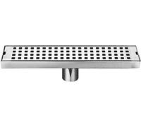 KRXSOBNV, Drain de sol de douche linéaire Drain de sol de douche rectangulaire couvercle amovible, égouttoir de salle de bain en acier inoxydable 304 brossé avec filtre à cheveux ,Siphon de sol(30cm/1