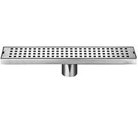 KRXSOBNV, Drain de sol de douche linéaire Drain de sol de douche rectangulaire couvercle amovible, égouttoir de salle de bain en acier inoxydable 304 brossé avec filtre à cheveux ,Siphon de sol(40cm/1