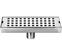 KRXSOBNV, Drain de sol de douche linéaire Drain de sol de douche rectangulaire couvercle amovible, égouttoir de salle de bain en acier inoxydable 304 brossé avec filtre à cheveux ,Siphon de sol(20cm/8