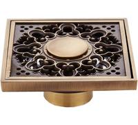 KRXSOBNV, Drain de Sol en Laiton, Antique, Double Usage, Douche, Salle de Bains, carré, Couvercle de Filtre, Grille, Couvercle de vidange de Douche ，Siphon de Sol