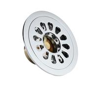 KRXSOBNV, Drain de Sol Euro en Laiton chromé, Douche, déodorant de Salle de Bains, rondeur européenne, Couvercle de crépine de vidange de Sol, Grille de déchets ，Siphon de Sol