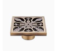 KRXSOBNV, Drainage de Sol, carré en Laiton Antique, Art Vintage sculpté, Couvercle de vidange de Sol, égouttoir de Douche, Accessoire de Salle de Bains, Bouchons for canalisation ，Siphon de Sol
