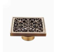 KRXSOBNV, Drainage de Sol, Laiton Antique carré Vintage Art sculpté Couvercle de Drain de Sol Douche égouttoir Bouchons for canalisation Accessoire de Salle de Bain ，Siphon de Sol
