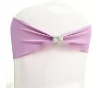 KRXSOBNV, Écharpes de Chaise, 10 piècesen élasthanne, nœuds élastiques avec Boucle en Diamant, décoration d'hôtel, fête, événement, Chaise de Mariage Extensible,Ceinture de Chaise(Lilac)