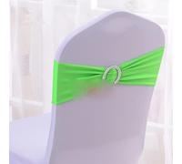 KRXSOBNV, Écharpes de Chaise, Bande de Chaise en Spandex, nœud Papillon avec Boucle for Couverture de Chaise, événement, fête, décoration d'hôtel, 50 pièces,Ceinture de Chaise(Green)
