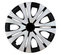 KRXSOBNV Enjoliveurs, Enjoliveur Universel décoratif for pneus 14/15 Pouces - Accessoires de Remplacement Tendance(Silver Black,14 inches)