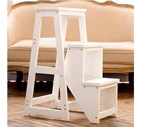 KRXSOBNV, Escabeau à Double Usage for la Maison en Plein air, Chaise échelle, Tabouret d'escalier 3 Niveaux, de Rangement Multicouche ，Tabouret Pliant(White)