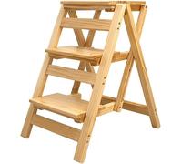 KRXSOBNV, Escabeau Pliant escabeau Multi-Fonctionnel échelle en Bois Massif Tabouret, ménage Mul ,Tabouret Pliant(Color 3,3 Step)