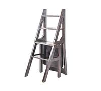 KRXSOBNV, Escabeau Polyvalent en Bois, Chaise Pliante à Double Usage, échelle 4 marches, décoration de Magasin ，Tabouret Pliant(#3)