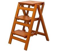 KRXSOBNV, Escalier à échelle Pliante 3 marches, Tabouret Multifonctionnel Pliant en Bois Massif, escabeau Domestique Mul ,Tabouret Pliant(D)