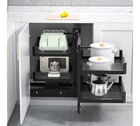 KRXSOBNV, Étagère coulissante avec 4 paniers, organiseur d'armoire coulissant, pot de rangement entièrement extractible, égouttoir à vaisselle, organisateur d'armoire d'angle robuste for la maison, la