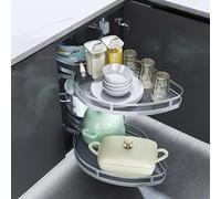 KRXSOBNV, Étagère d'angle extractible de Cuisine, Organisateur d'unité, carrousel à Fermeture Douce, Bol à épices, Support d'angle, armoires de Base, Plateau de Rangement,Organisateur de Coin de cuis