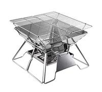 KRXSOBNV, Étagère de Barbecue Portable, en Acier Inoxydable, Pliable, for l'extérieur, Barbecue à Charbon de Bois, Balcon, fête, Pique-Nique, Facile à Nettoyer,Barbecue