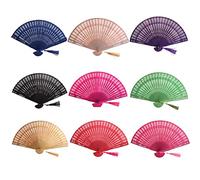 KRXSOBNV Éventail à main en plumes， Éventail à main pliable - 1 pièce chinois vintage en bois creux sculpté Cadeaux Décoration d'intérieur de poche multicolore décoratif(Red)