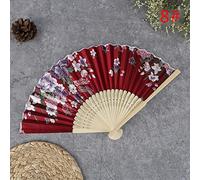 KRXSOBNV Éventail à main en plumes， Éventail à main pliable - 1 pièce pliant rétro chinois japonais en soie Décoration de la maison Ornements Peinture florale décoratif for fête dansante(H4)