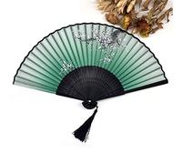 KRXSOBNV Éventail à main en plumes， Éventail à main pliable - 1 pièce vintage chinois en soie filée Impression de fleurs creux sculpté Événement ; Fournitures fête décoratif(4)