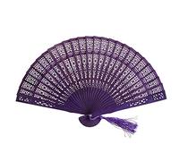KRXSOBNV Éventail à main en plumes， Éventail à main pliable - de soirée dansante style espagnol en dentelle soie mariage fleurs décoratif(Plum)