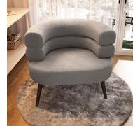 KRXSOBNV, Fauteuil Moderne en Laine d'agneau - Grande Surface d'assise, Charge Stable, Durable - Idéal for Chambre à Coucher, Salon, Salle d'étude,Tabourets(Lightgrey)
