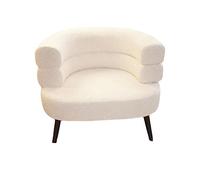 KRXSOBNV, Fauteuil Moderne en Laine d'agneau - Grande Surface d'assise, Charge Stable, Durable - Idéal for Chambre à Coucher, Salon, Salle d'étude,Tabourets(Offwhite)