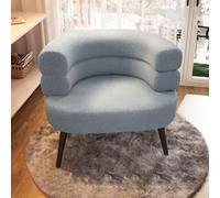 KRXSOBNV, Fauteuil Moderne en Laine d'agneau - Grande Surface d'assise, Charge Stable, Durable - Idéal for Chambre à Coucher, Salon, Salle d'étude,Tabourets(Lightblue)