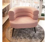 KRXSOBNV, Fauteuil Moderne en Laine d'agneau - Grande Surface d'assise, Charge Stable, Durable - Idéal for Chambre à Coucher, Salon, Salle d'étude,Tabourets(Pink)