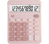 KRXSOBNV, Grand écran de Bureau Double Alimentation, for la Maison, Le, Fournitures Scolaires, Papeterie,Calculatrice(Roze)