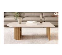 KRXSOBNV, Grande Table Basse en Bois Massif, avec Rangement, Pieds Stables, idéale for Le Salon,Tables de Sol(C)