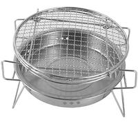 KRXSOBNV, Grille de Barbecue en Plein air, Grille à Charbon de Bois, Mini Gril Rond, Pot de Camping Portable, Cuisson, Gril de Cuisson, Maille de Barbecue, poêle à Charbon en Bois,Barbecue