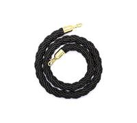 KRXSOBNV La Corde de Garde, avec Crochet doré, barrière en Corde de Chanvre tressée/torsadée for séparateur File d'attente, Ligne(Black,6ft/185cm)