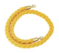 KRXSOBNV La Corde de Garde, for diviseur de File d'attente, avec Crochet doré, Corde sécurité, barrière contrôle des foules(Yellow,2m/6.6ft/79in)