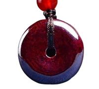 KRXSOBNV Le collier du vent ， Bracelet porte-bonheur de richesse et prospérité, pendentif en calebasse cristal cinabre(D)