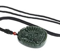 KRXSOBNV Le collier du vent ， Collier pendentif en jade Hetian avec pierre précieuse naturelle