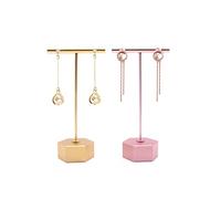 KRXSOBNV Les Bijoux, Présentoir à Boucles d'oreilles en Forme de T, présentoir Bijoux, Organisateur, Cartes, étagère(Black,Round Base)