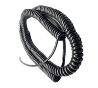 KRXSOBNV Lignes électriques en Spirale， Câble spiralé d'alimentation Extensible à 5 cœurs, 17awg, Fil télescopique, Cordon Ressort Noir(Stretch 1.25 Meters)