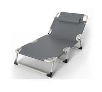 KRXSOBNV Lit Pliant d'extérieur renforcé, Portable, Simple, for la Maison, for la Sieste au Bureau, for Adulte, inclinable(Gris)