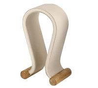 KRXSOBNV L'oreille, Support Universel de Casque Jeu en Cuir PU, Support Bois, étagère d'affichage Bureau for d'écoute(Beige)