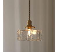 KRXSOBNV Lumière， Petit lustre en verre martelé, plafonnier carré forme de bouteille suspendu for prise salle à manger(M)