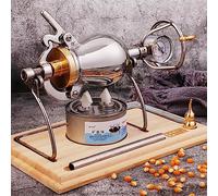KRXSOBNV, Machine à pop-corn vintage, machine à pop-corn en acier inoxydable 304, mini pop-corn à main avec manivelle manuelle, chauffage lent avec jauge, grand 260 ml ，Machine à pop-corn(Large 260ml)
