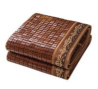 KRXSOBNV, Matelas Tapis de Couchage en Bambou d'été Carbonisé Mahjong Tapis de lit rafraîchissant Pliable Matelas de climatisation Respirant Facile à Nettoyer/200 * 220 cm,Matelas d'été(135 * 200cm)
