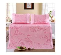 KRXSOBNV, Mattress 3 pièces Tapis de Soie glacée Tapis Jacquard 1,5/1,8 m Lavable 2 taies d'oreiller et 1 Tapis Pliable Simple Double Drap de Matelas de climatisation,Matelas d'été(4,180x200cm 3pcs)