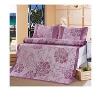 KRXSOBNV, Mattress 3 pièces Tapis de Soie glacée Tapis Jacquard 1,5/1,8 m Lavable 2 taies d'oreiller et 1 Tapis Pliable Simple Double Drap de Matelas de climatisation,Matelas d'été(6,180x200cm 3pcs)