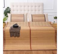 KRXSOBNV, Mattress Cool Matelas 1,8 m Tapis de Paille de lit Double Face Pliable Tapis de Soie glacée 1,2 m Tapis de Bambou de Luxe d'été sans taies d'oreiller,Matelas d'été(Color 2,200x220cm)