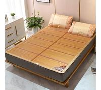 KRXSOBNV, Mattress Cool Matelas 1,8 m Tapis de Paille de lit Double Face Pliable Tapis de Soie glacée 1,2 m Tapis de Bambou de Luxe d'été sans taies d'oreiller,Matelas d'été(Color 1,200x220cm)