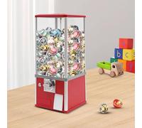 KRXSOBNV, Mini machine à chewing-gum, machine à capsules de bonbons avec serrures for jouets à capsules de 4,5 à 5,5 cm de diamètre, 53 x 26 x 26 cm, rouge,Machine à tourniquet(Red)