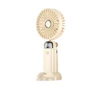 KRXSOBNV, Mini Ventilateur portatif Pliable USB, Ventilateur Suspendu au Cou, 5 Vitesses, Rechargeable par USB, avec Support de téléphone et écran d'affichage ,Ventilateur à Main(White)