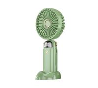 KRXSOBNV, Mini Ventilateur portatif Pliable USB, Ventilateur Suspendu au Cou, 5 Vitesses, Rechargeable par USB, avec Support de téléphone et écran d'affichage ,Ventilateur à Main(Green)