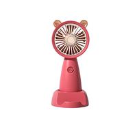 KRXSOBNV, Mini Ventilateur portatif Rechargeable par USB Ventilateurs portatifs avec Base Ventilateur portatif extérieur d'été avec Support for téléphone ,Ventilateur à Main(Red)